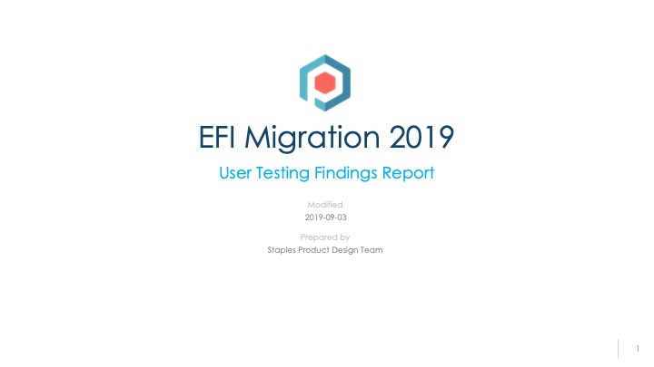 EFI Migration User Testing Findings Report